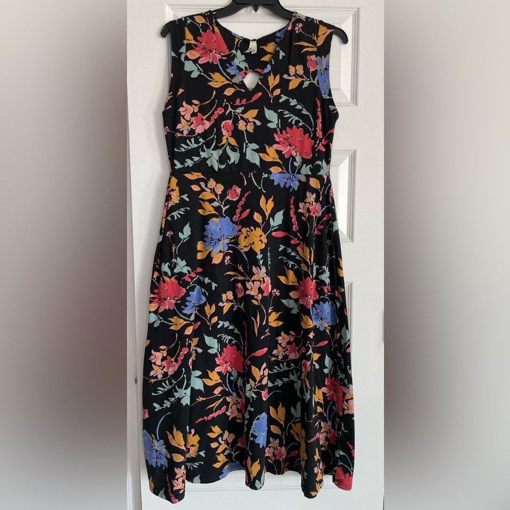 Pact Black Floral Dress